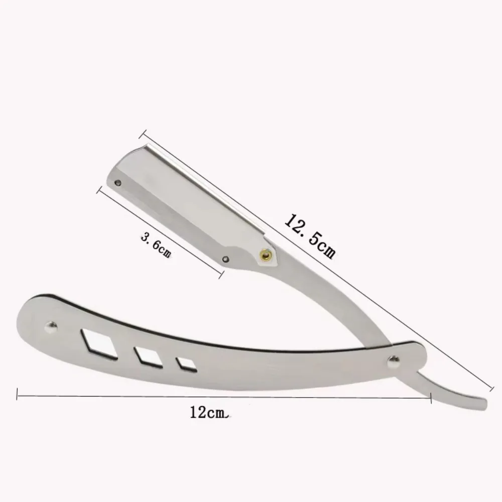 1Pcs 남자 면도 이발사 도구 헤어 면도기 및 블레이드 골동품 블랙 접는 면도 칼 남여 제모 (블레이드 제외)