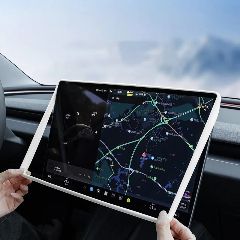 실리콘 스크린 프레임 보호 커버, 테슬라 모델 3 하이랜드 2024 모델 Y 주니퍼 디스플레이 2025 엣지 보호대 액세서리