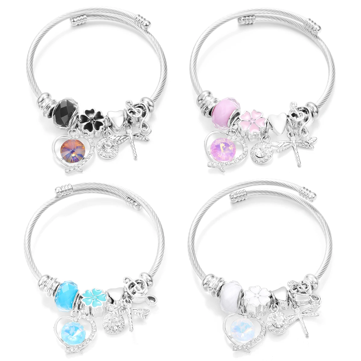 새로운 트렌디 한 라인 석 잠자리 크리스탈 페르시 펜던트 팔찌 스테인레스 스틸 4 색 클로저 Bangles 여성 팔찌 쥬얼리 title=새로운 트렌디 한 라인 석 잠자리 크리스탈 페르시 펜던트 팔찌 스테인레스 스틸 4 색 클로저 Bangles 여성 팔찌 쥬얼리 