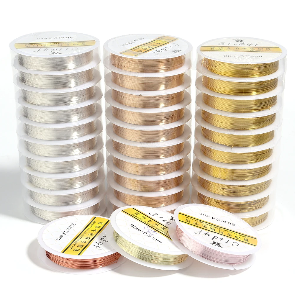 높은 품질 6 색 보석에 대 한 변색 구리 와이어 없음 DIY 구슬에 대 한 구슬 와이어 쥬얼리 코드 문자열 와이어 만들기