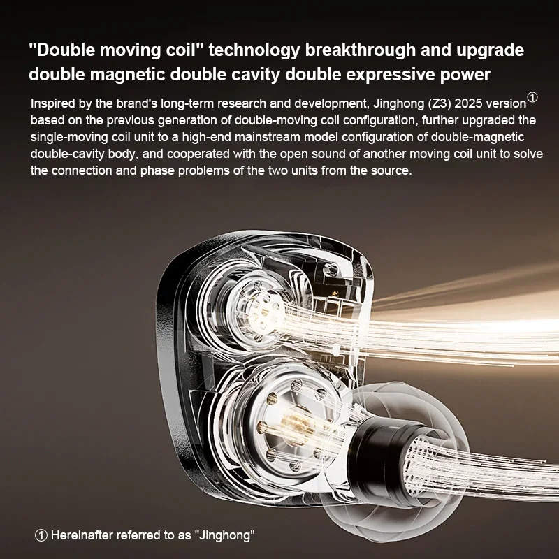 주린니아오 징홍 Z3 2025 인이어 하이파이 이어폰 듀얼 다이나믹 드라이버 고음질 메탈 음악 모니터 맞춤형
