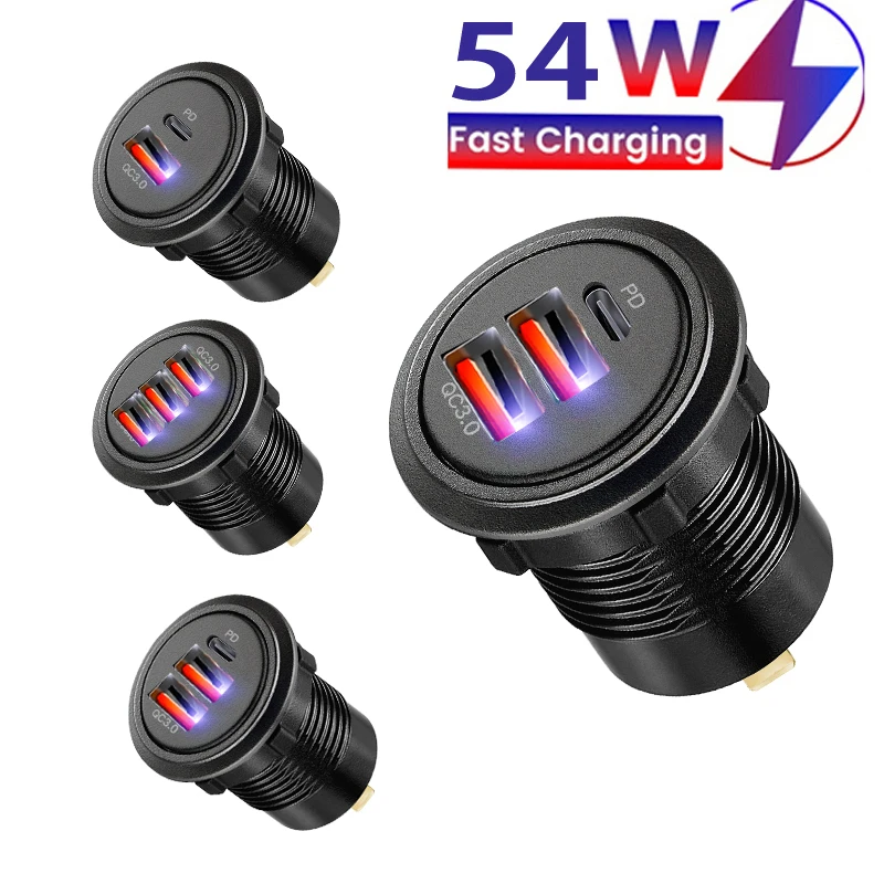12V/24V usb 소켓 빠른 충전 3 0 USB 콘센트 PD USB-C 및 보트 해양 오토바이 트럭 용 QC3.0 포트 2개 title=12V/24V usb 소켓 빠른 충전 3 0 USB 콘센트 PD USB-C 및 보트 해양 오토바이 트럭 용 QC3.0 포트 2개 
