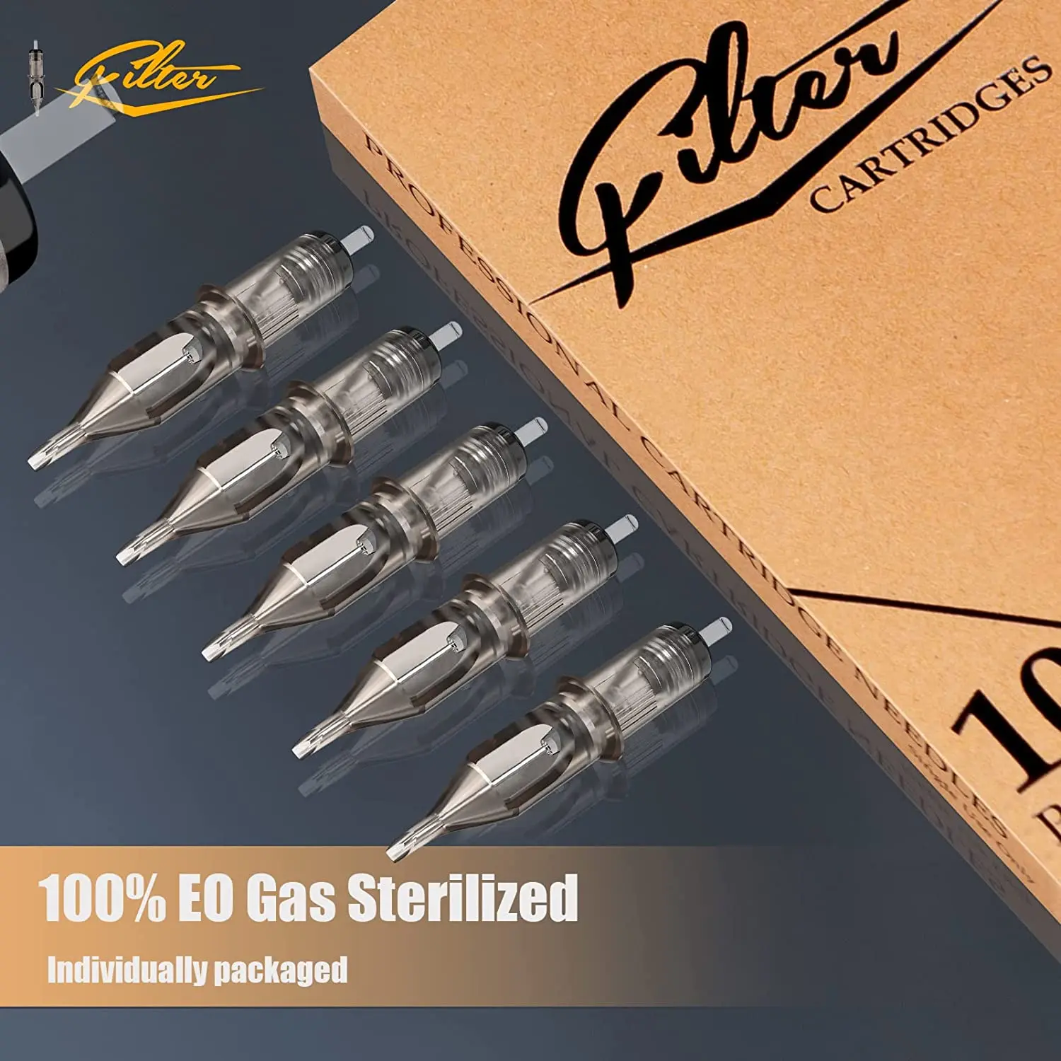 카트리지 기계 그립을 위한 본래 필터 카트리지 문신 바늘 둥근 강선 막 체계 # 10,0.30mm 로트당 10개