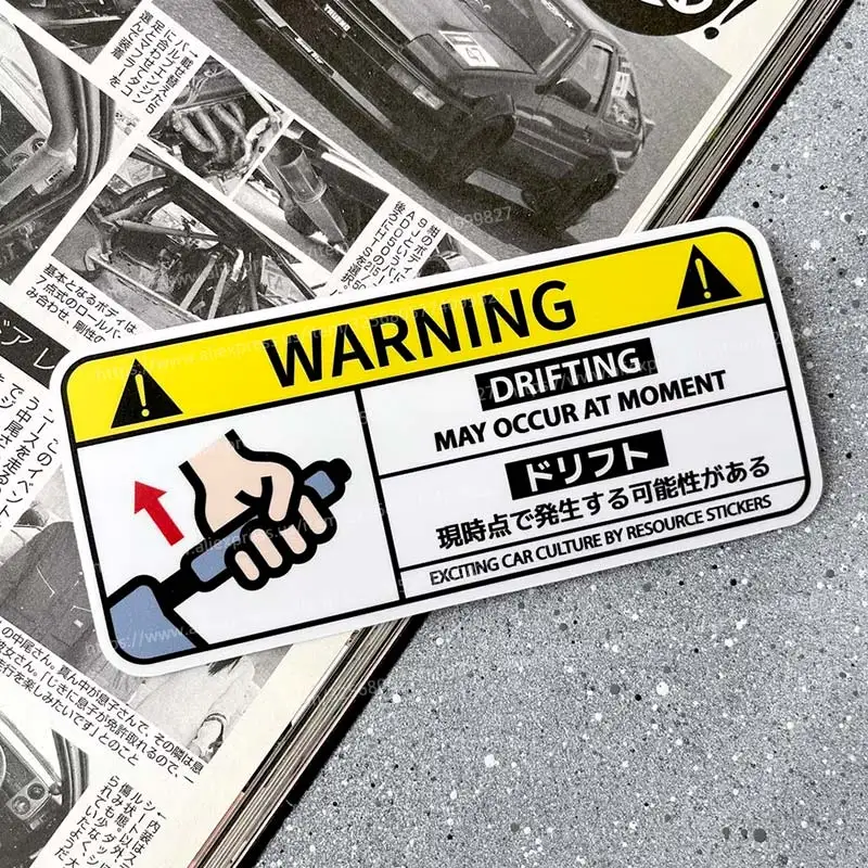 만화 자동차 스티커 경고 에어백 확인 경고 데칼 애니메이션 방수 자동차 액세서리 스티커 SH40