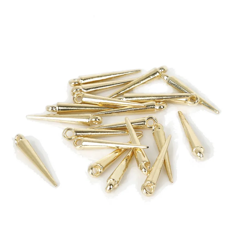 100-200 개/몫 로듐/골드 컬러 CCB 플라스틱 콘 모양 비즈 팔찌 목걸이에 대 한 매력 펜 던 트 DIY 쥬얼리 결과