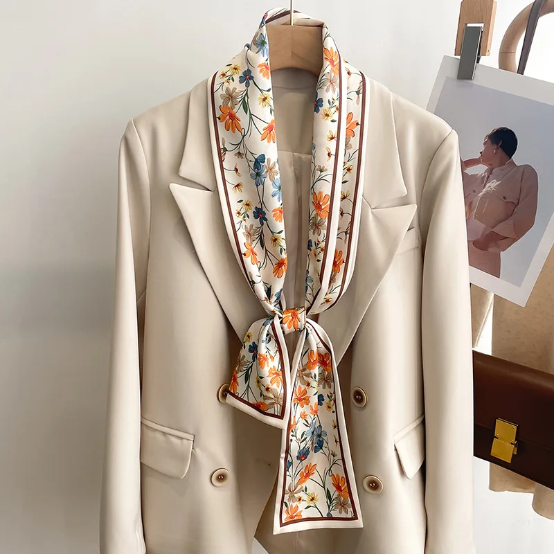 50 색상 새로운 여성 실크 느낌 인쇄 디자인 스카프 목도리 패션 럭셔리 긴 좁은 작은 실크 스카프 숙녀 머리띠 Headscarf title=50 색상 새로운 여성 실크 느낌 인쇄 디자인 스카프 목도리 패션 럭셔리 긴 좁은 작은 실크 스카프 숙녀 머리띠 Headscarf