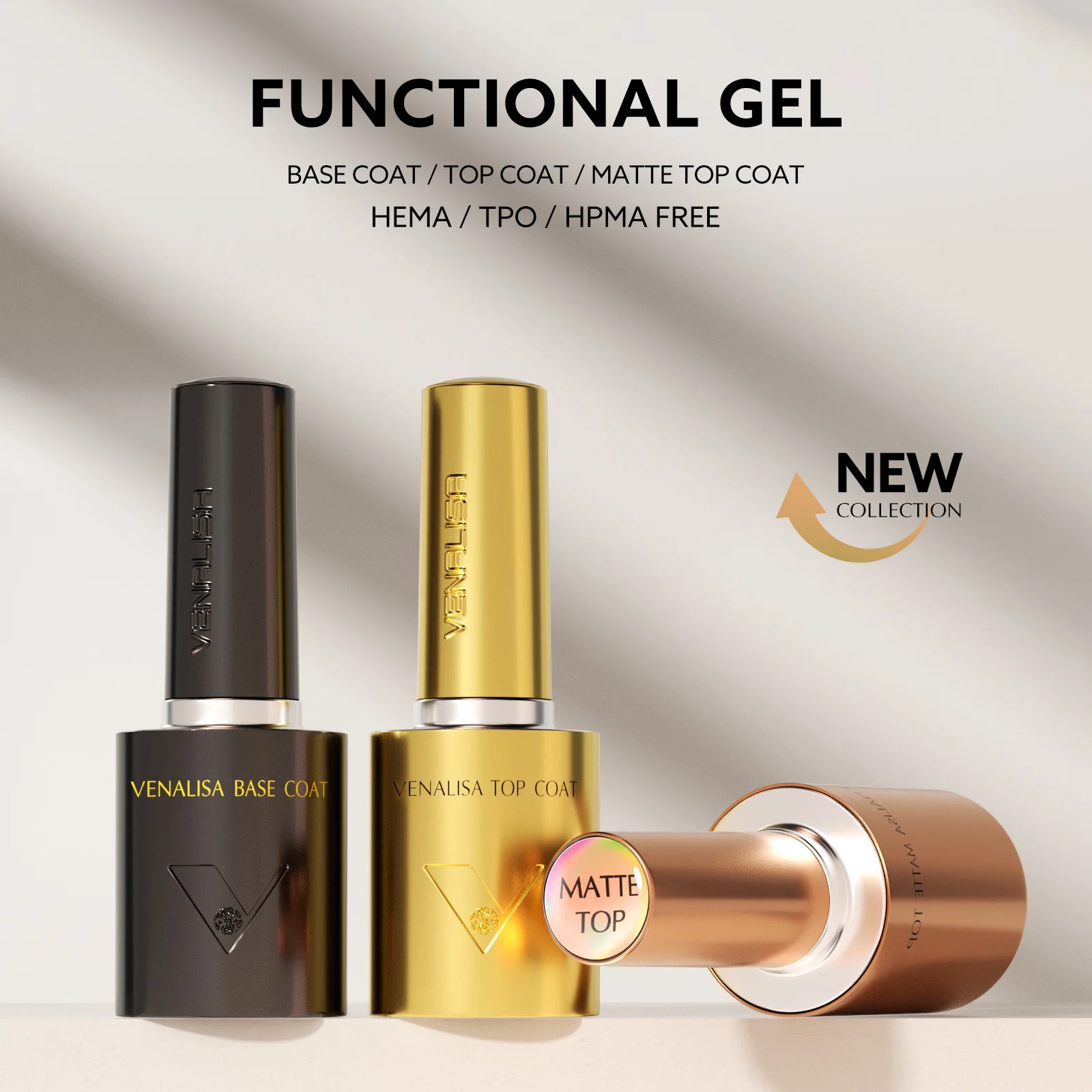 Venalisa 10ml 네일 젤 헤마/TPO 프리 베이스 울트라 글로시 다이아몬드 템퍼드 롱웨어 탑 코트 벨벳 매트 탑 세미 퍼머넌트 젤