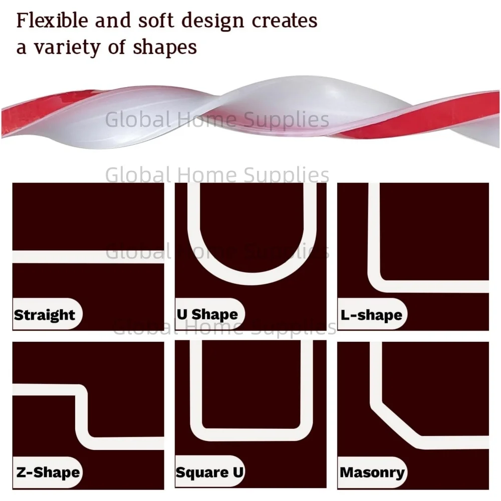 샤워 임계 값 워터 가드 댐 바닥 씰 욕실 유리 샤워 도어 스트립 건식 및 습식 분리 코킹 씰 엣지 테이프