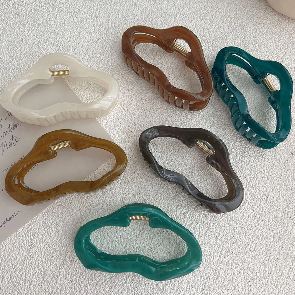 구름 속이 빈 머리 발톱 클립 여자 여자 젤리 아크릴 헤어 클램프 플라스틱 불규칙한 머리 바레트 헤어 액세서리 새로운