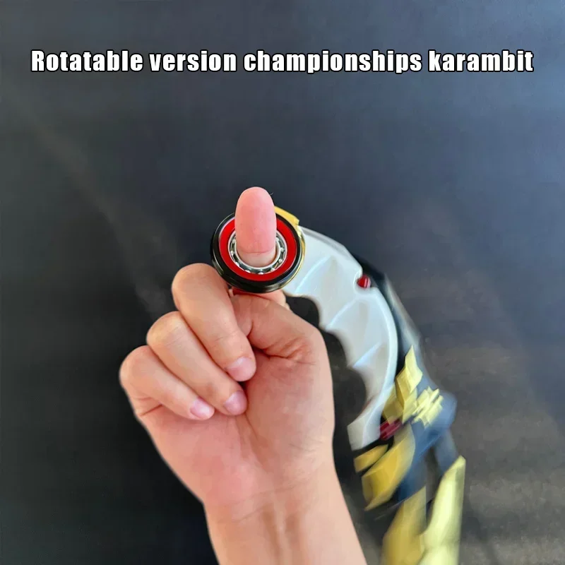 17cm Valorant 챔피언십 2021 Karambit 회전식 모든 금속 게임 Melee Weapon Traning Knife Claw Cosplay Prop Toys 홈 장식