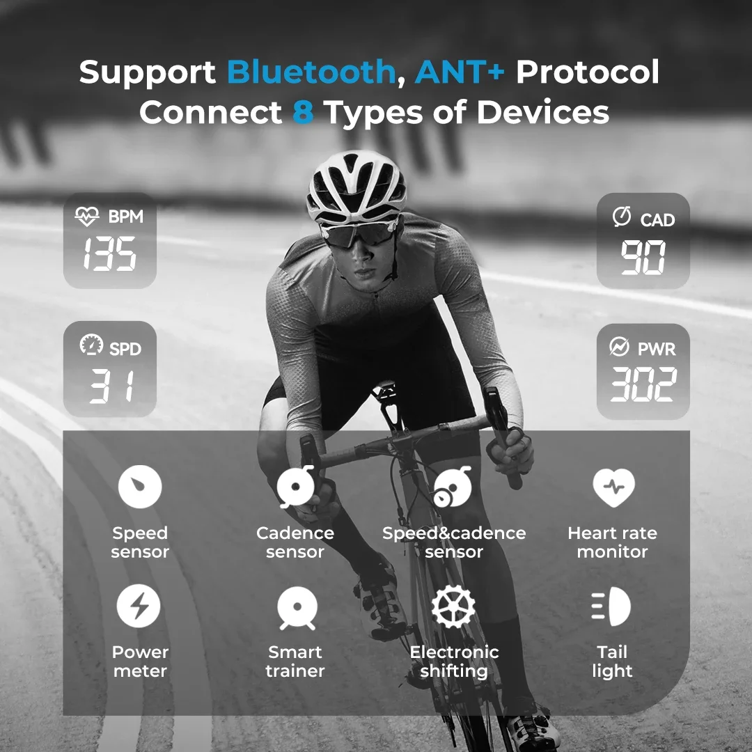 GEOID CC600 자전거 컴퓨터 무선 컬러 스크린 자전거 속도계 ANT + WIFI 사이클링 속도계 IPX7 방수 주행 거리계