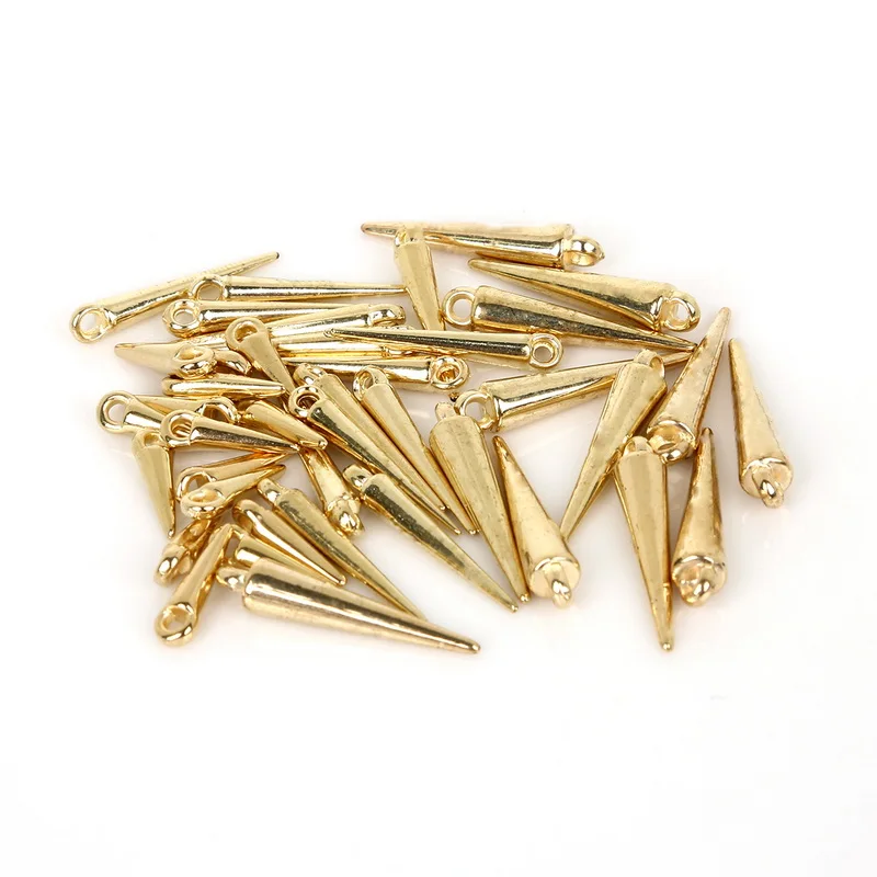 100-200 개/몫 로듐/골드 컬러 CCB 플라스틱 콘 모양 비즈 팔찌 목걸이에 대 한 매력 펜 던 트 DIY 쥬얼리 결과