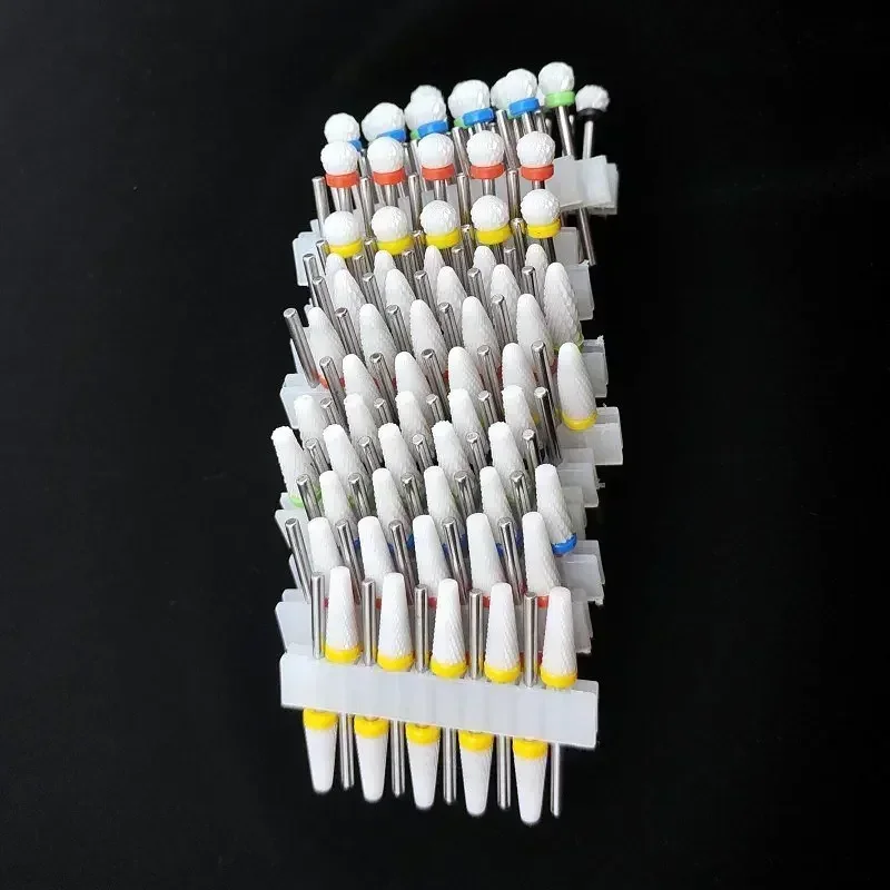 10개 세라믹 드릴 비트, 밀링 커터, 회전 매니큐어 연삭기 액세서리, 오버플로 제거 도구 액세서리