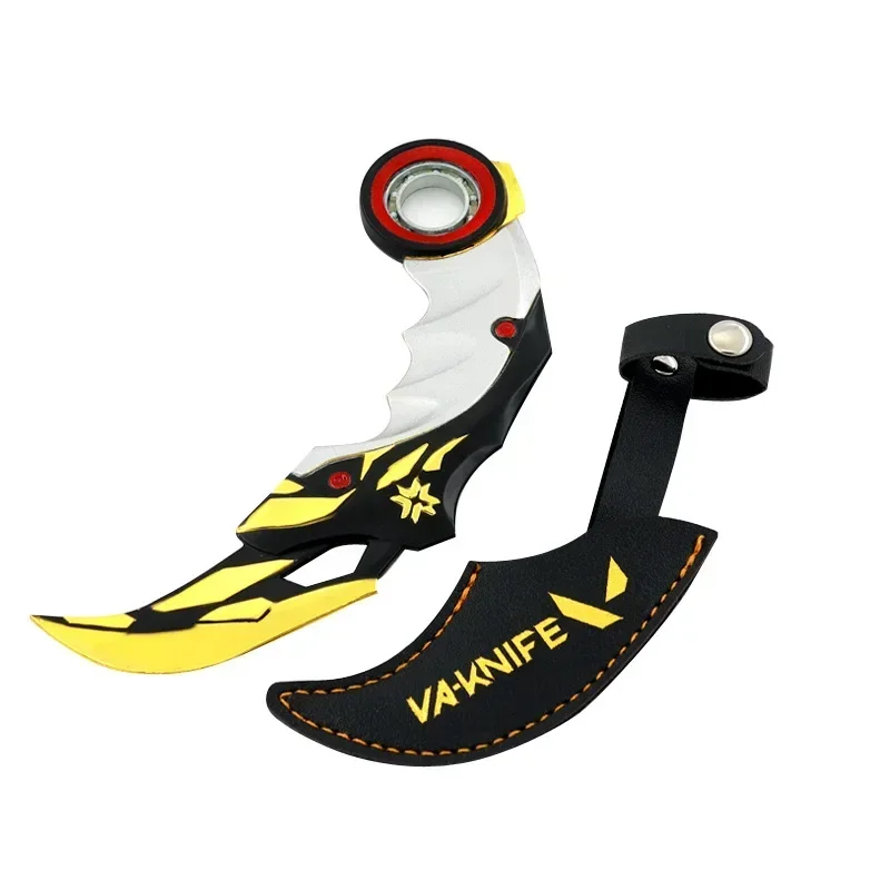 17cm Valorant 챔피언십 2021 Karambit 회전식 모든 금속 게임 Melee Weapon Traning Knife Claw Cosplay Prop Toys 홈 장식