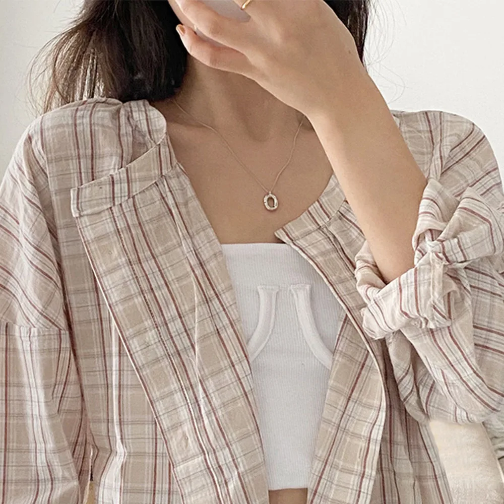 여성용 주얼리 초커 펜던트, 미니멀리스트 스타일, 925 스털링 실버, 맞춤형 타원형 도넛 목걸이 쇄골 체인