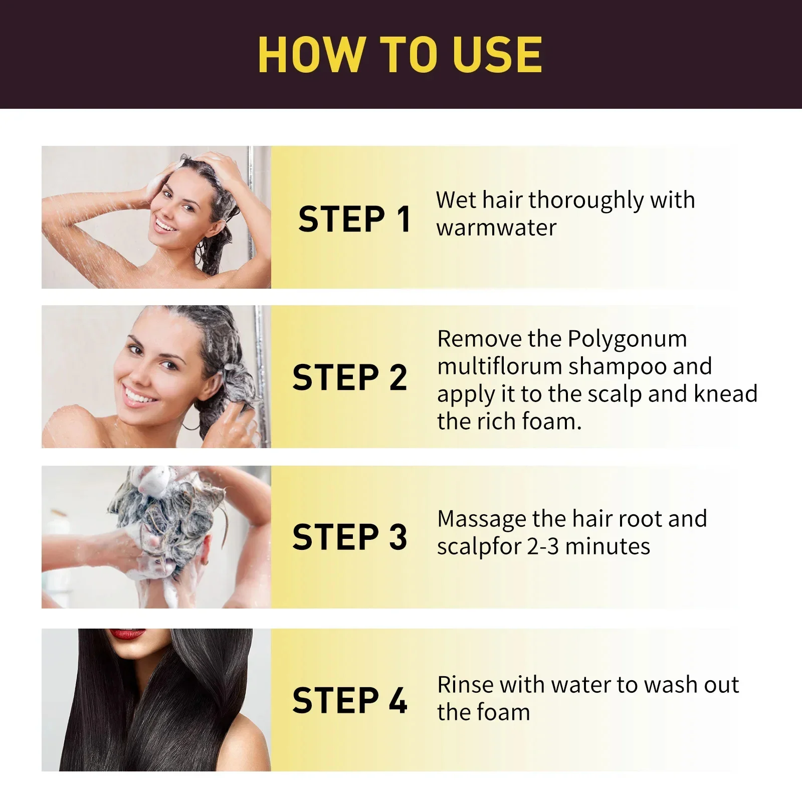 500ml 천연 허브 머리 염색 샴푸 3 in 1 헤어 컬러 변경 회색 머리카락을 어두운 갈색 검정색 깊은 영양 패션 헤어 케어