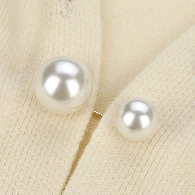 3Pcs 더블 진주 브로치 핀 여성을위한 안티 페이드 절묘한 우아한 브로치 스웨터 카디건 클립 코트 여름 드레스 쥬얼리