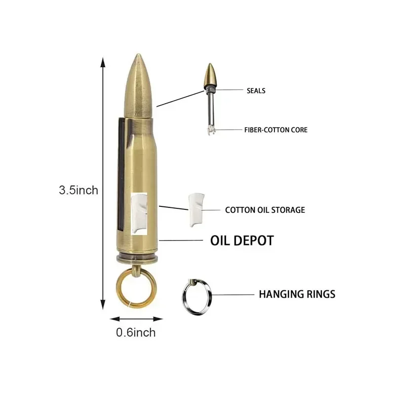 금속 키 체인 일치 라이터, 휴대용 레트로 방수 라이터, 긴급 생존 장비 라이터 바베큐 캠핑 선물
