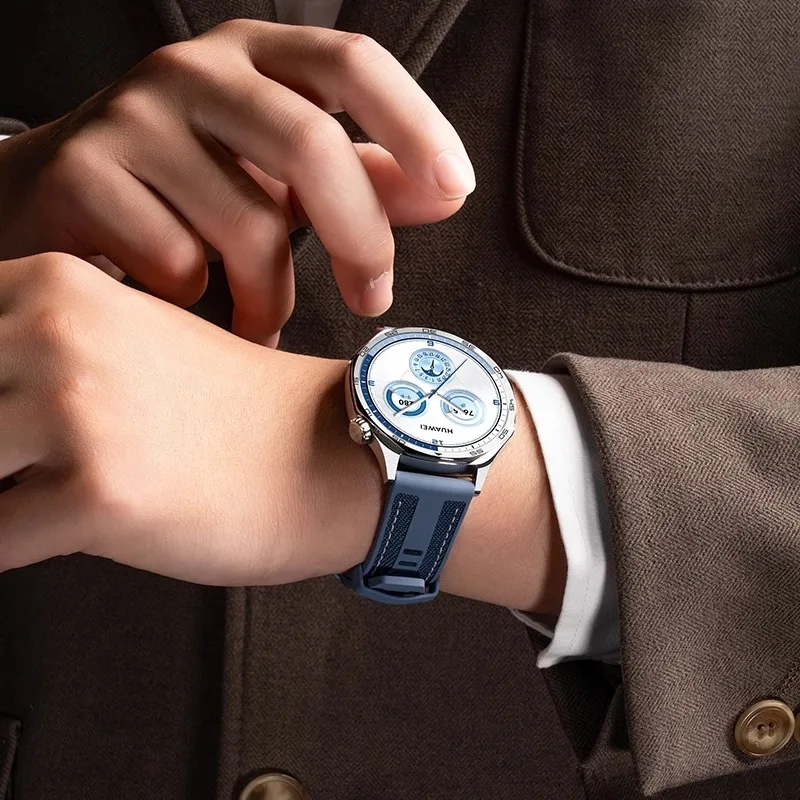 HUAWEI WATCH GT 5 4 46mm/Watch 4 5 Pro GT 3 2 Pro 46mm 복합 실리콘 밴드 팔찌용 공식 22mm 나일론 스트랩
