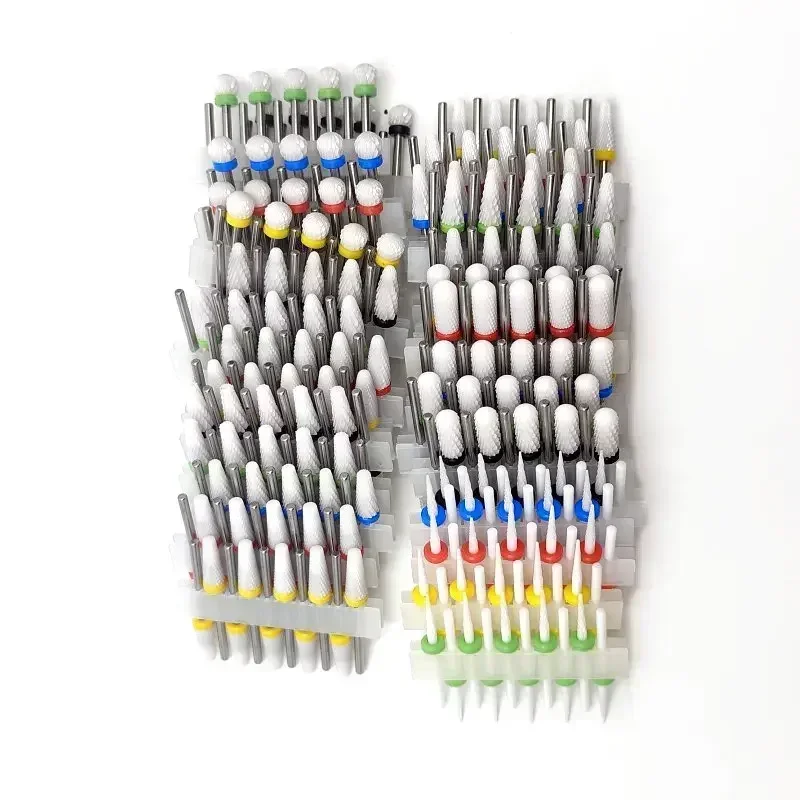 10개 세라믹 드릴 비트, 밀링 커터, 회전 매니큐어 연삭기 액세서리, 오버플로 제거 도구 액세서리