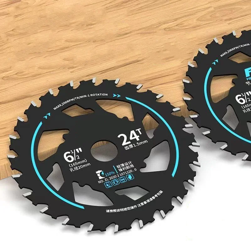 효율적인 에너지 절약 리튬 톱 블레이드 5/5.5/6/6.5 인치 원형 톱 블레이드 목재 절단 톱 블레이드 목공 합금 그라인더