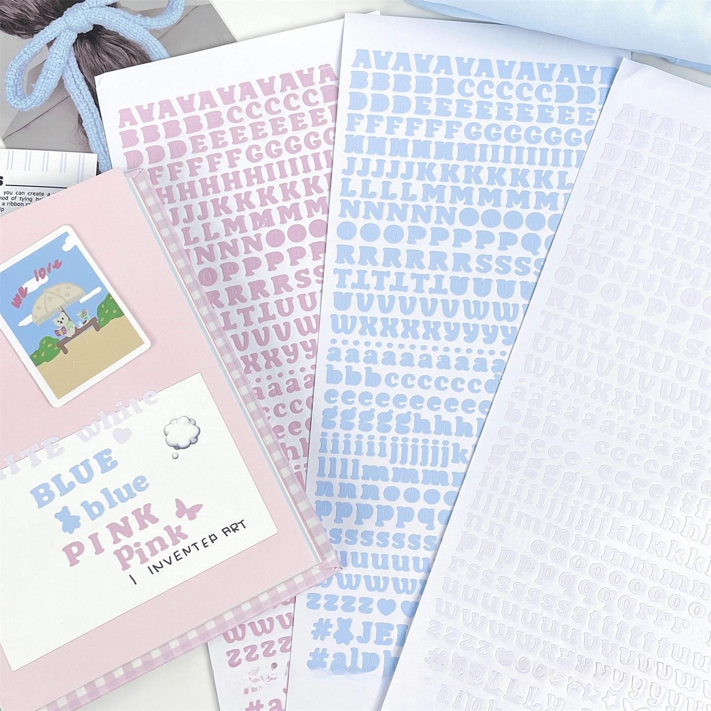 3Pcs 귀여운 컬러 알파벳 문자 스티커 앨범 일기 DIY Scrapbooking 저널 장식 재료 스티커