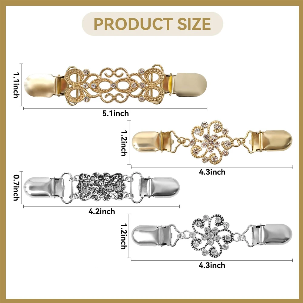 1Pc 드레스 클립 뒤로 신치 스웨터 셔츠 클립 빈티지 목도리 클립 신치 클립 브로치 클립 여성 의류에 대한 카디건 클립
