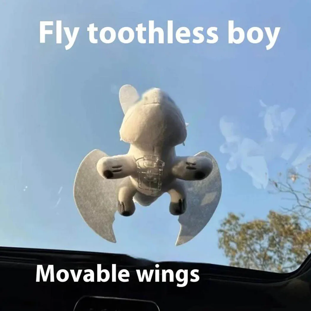 20/27/35CM 2025 새로운 패션 자동차 액세서리 플러시 장난감 이동식 버클 리틀 드래곤 날개는 소년 선물을 이동할 수 있습니다 충전되지 않음
