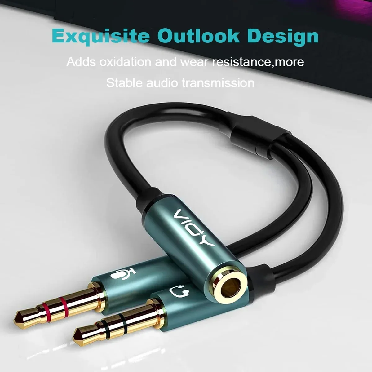 컴퓨터 잭용 헤드폰 분배기 3.5mm 여성 TRRS-2 남성 TRS 오디오 어댑터 케이블 게임용 헤드셋 PC 전화 노트북 등