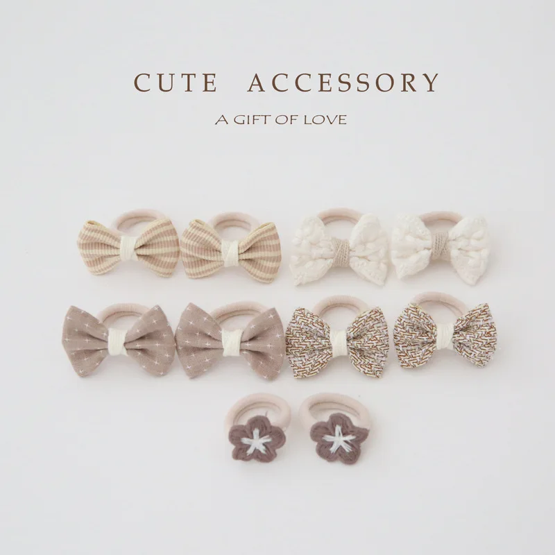 소녀를위한 어린이 모자를 쓰고 있죠 헤어 액세서리, 귀여운 헤어 넥타이, 사랑스러운 헤어 로프, 10 개/몫, 어린이를위한 탄성 머리 활 클립,