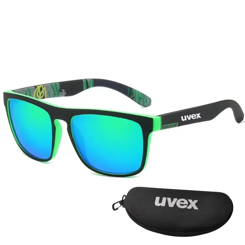 UVEX 새로운 남성용 편광 선글라스 다채로운 필름 스포츠 선글라스 탄성 페인트 PC 프레임 안경