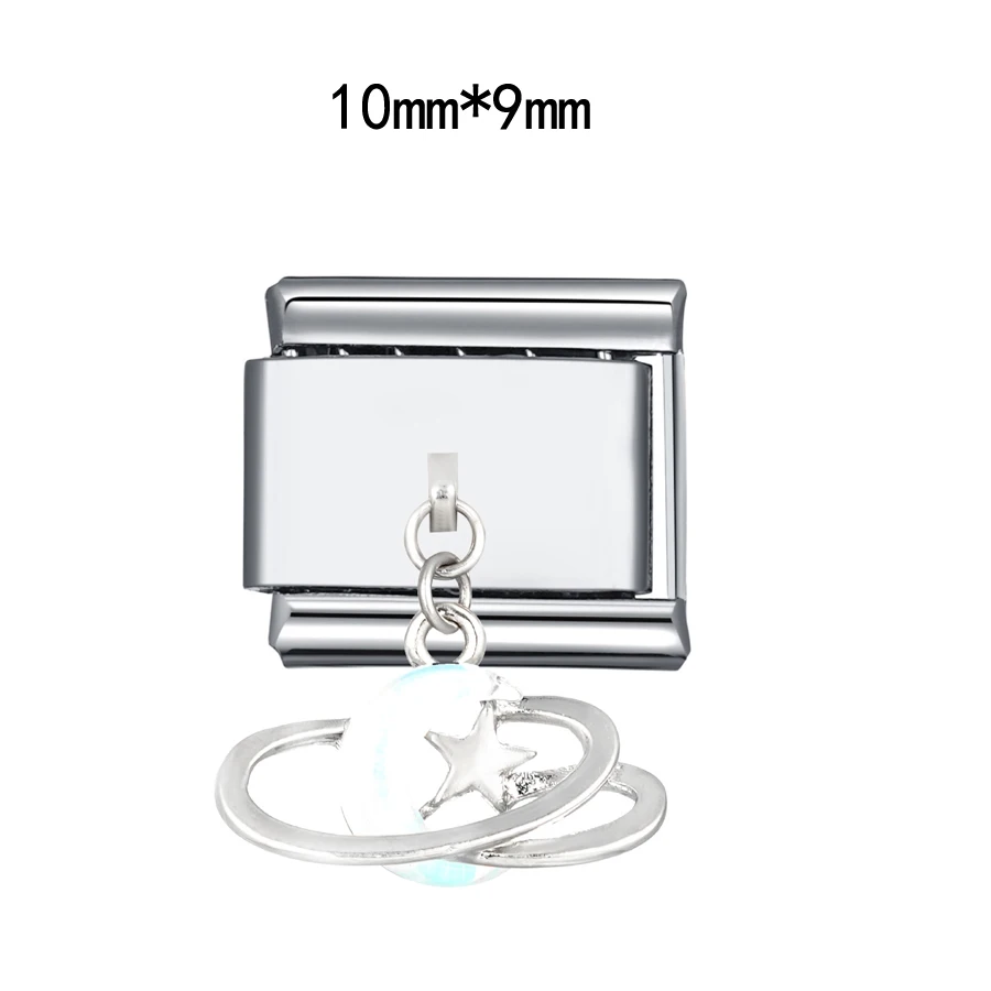 1PC DIY 스테인레스 스틸 이탈리아어 매력 링크 맞는 9mm 팔찌 쥬얼리 액세서리 결과 해골 라인 석 CZ 크로스 하트 만들기