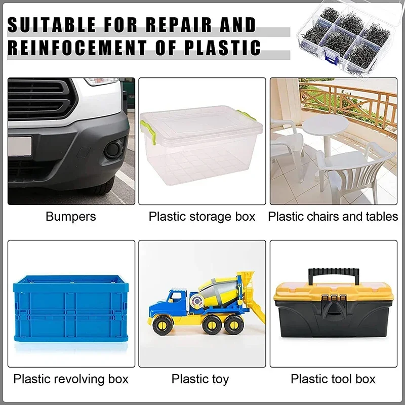 100-600Pcs 자동 플라스틱 수리 용접 손톱 자동차 범퍼 수리 용접 스터드 Precut 웨이브 손톱 기계 용접 핫 스테이플러