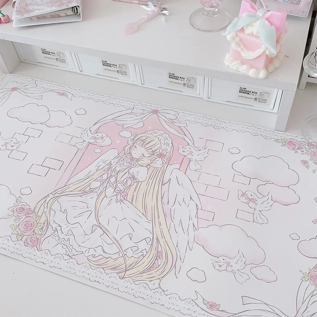 Ins 스타일 원래 디자인 소녀 마우스 패드 방수 안티 슬립 학생 기숙사 식탁 매트 귀여운 사무실 연구 키보드 패드