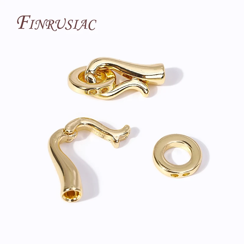 진주 팔찌 목걸이 만들기위한 18K 골드 도금 커넥터 걸쇠, 비즈 엔드 캡 패스너 걸쇠 DIY 수제 보석 결과