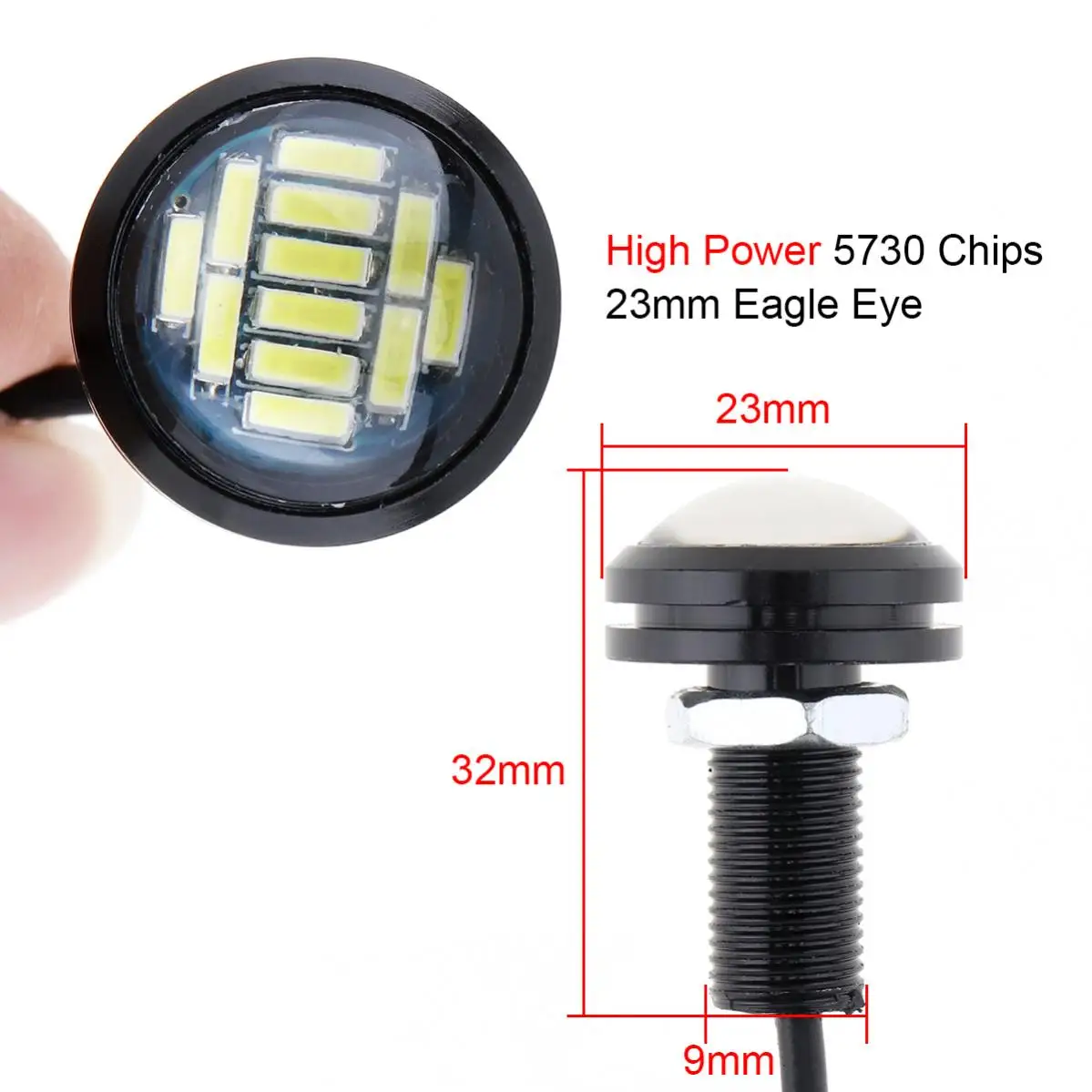 23mm LED 이글 아이 라이트, 고출력 12LED 4014 SMD 자동차 안개 DRL 전구, 후진 백업 주차 방향 지시등, 테일 라이트 램프, 1 개