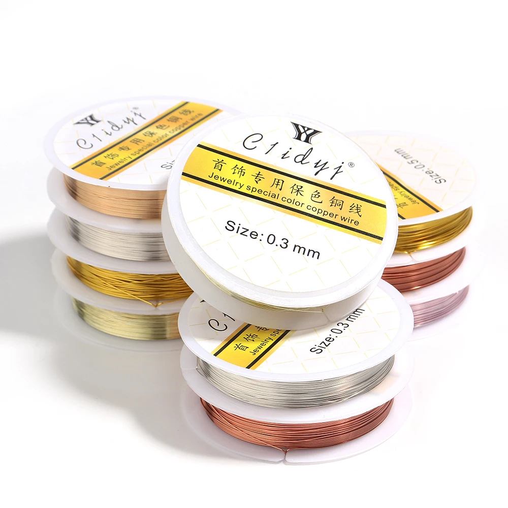 높은 품질 6 색 보석에 대 한 변색 구리 와이어 없음 DIY 구슬에 대 한 구슬 와이어 쥬얼리 코드 문자열 와이어 만들기