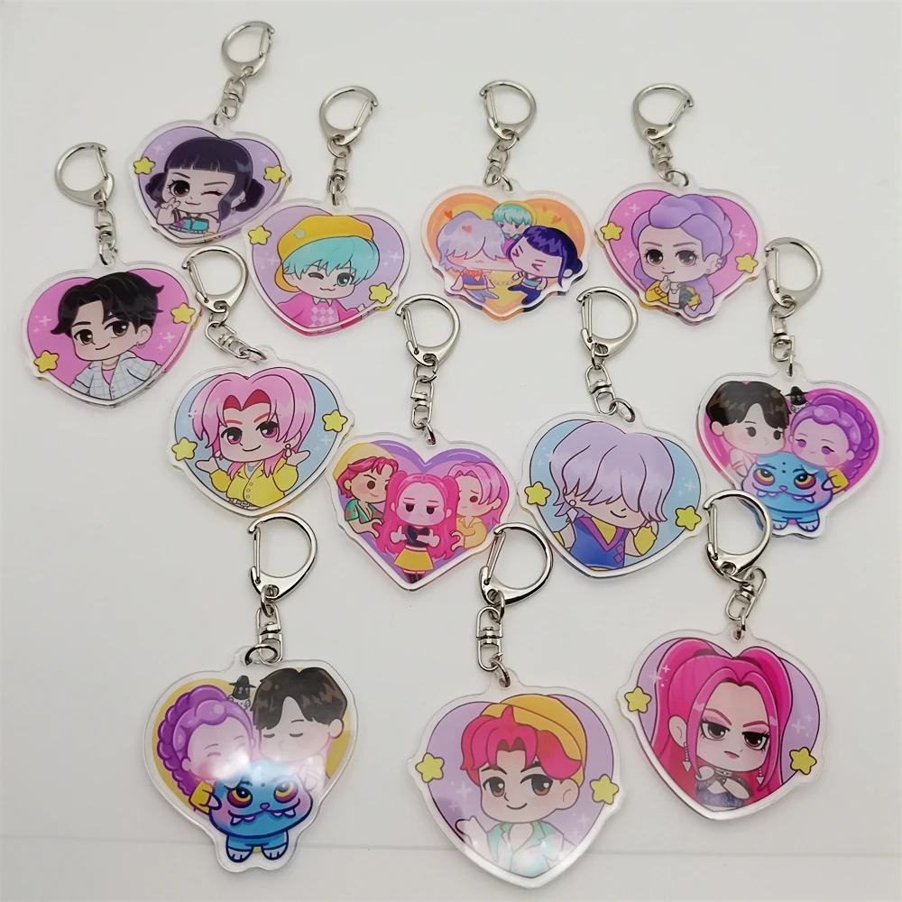 케이팝데몬헌터스 핫한 K팝 데몬 헌터스 헌트릭스 사자 보이즈 키체인 액세서리 주얼리 루미 조이 진우 미라 솔드 마이 소울 키링 팬 선물