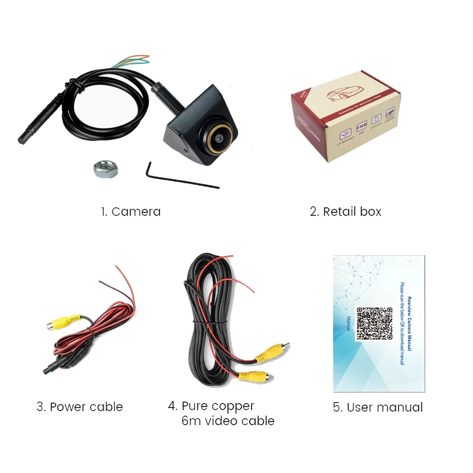 자동차 후방 카메라 1080P Full HD CVBS AHD 후방 카메라 170° 광각 야간 투시 어안 렌즈 자동차 후방 카메라