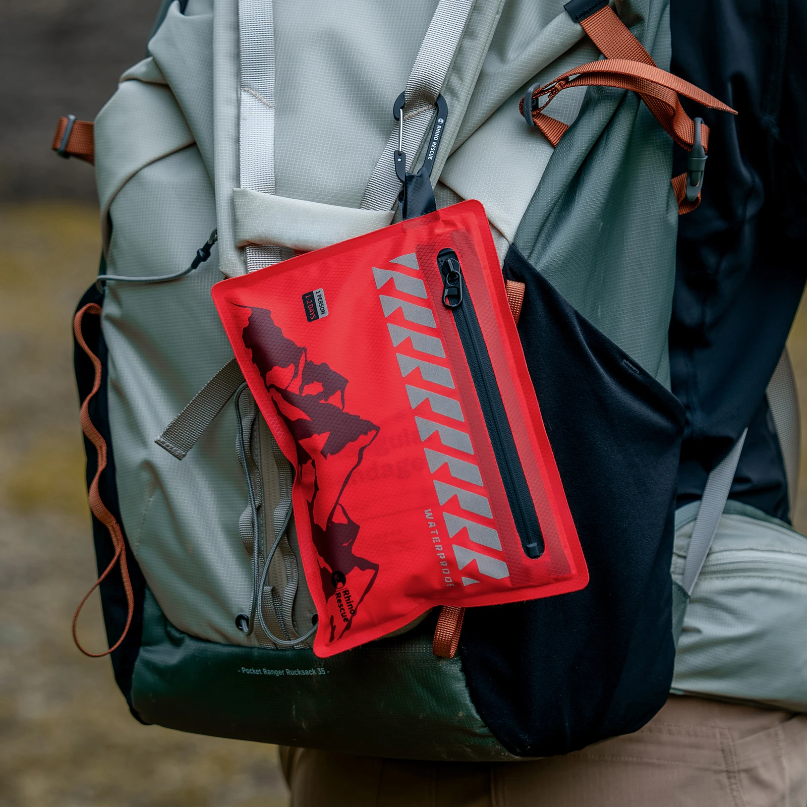 소형 응급 처치 키트 RHINO RESCUE 하이킹 캠핑 배낭 사이클링 여행 차량용 초경량 방수 의료 키트 105PC