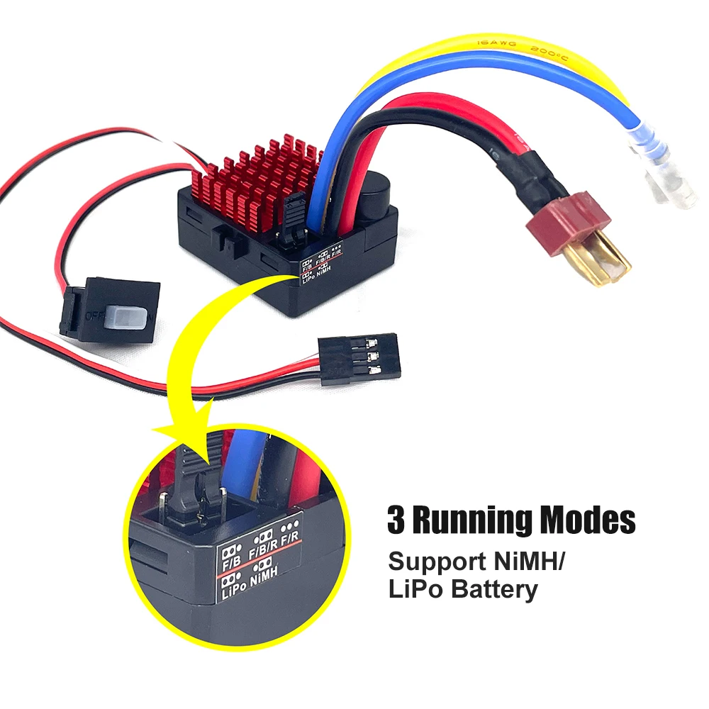 9IMOD 1060 RTR 60A ESC 브러시 전자 속도 컨트롤러 2-3S LiPo 방수 BEC 6V3A 1/10 축 SCX10 TRX4 TRX6 D90 HPI