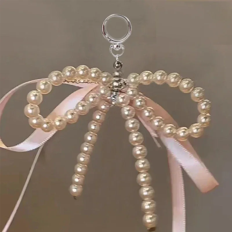 화이트 펄 원단 나비 매듭 키체인, 귀여운 스위트 자동차 전화 가방, 걸이식 체인 키링, 친구 선물 액세서리, 새로운 패션 title=화이트 펄 원단 나비 매듭 키체인, 귀여운 스위트 자동차 전화 가방, 걸이식 체인 키링, 친구 선물 액세서리, 새로운 패션 
