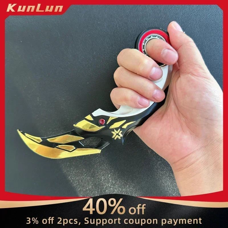 17cm Valorant 챔피언십 2021 Karambit 회전식 모든 금속 게임 Melee Weapon Traning Knife Claw Cosplay Prop Toys 홈 장식 title=17cm Valorant 챔피언십 2021 Karambit 회전식 모든 금속 게임 Melee Weapon Traning Knife Claw Cosplay Prop Toys 홈 장식 