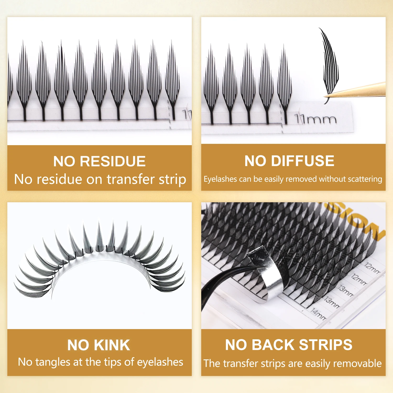 RUJADE 깃털 모양 미리 만들어진 팬 속눈썹 0.07 C D 접목하기 쉬운 가짜 밍크 부드러운 자연 미리 만들어진 러시아어 볼륨 메이크업 속눈썹