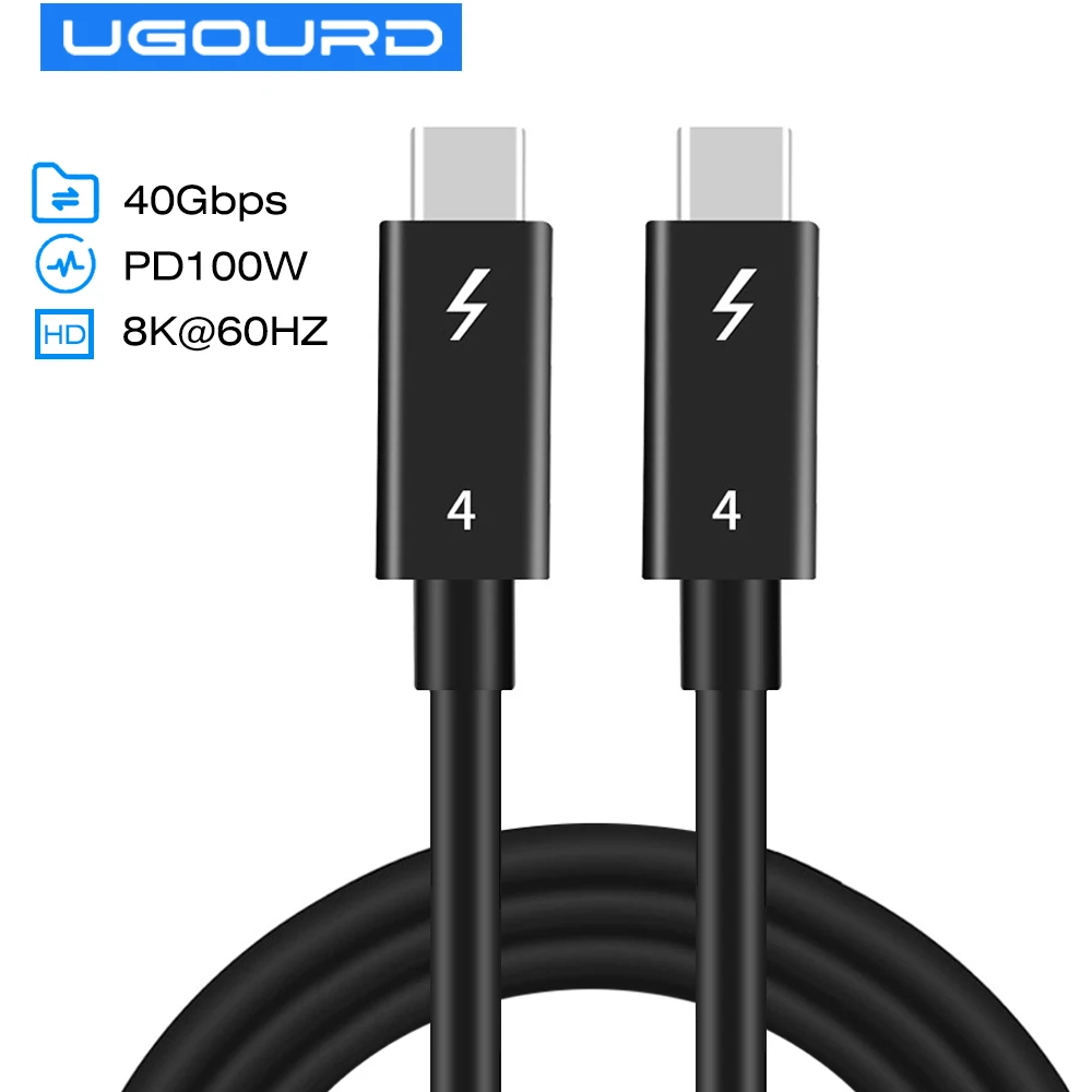 UGOURD 썬더볼트 4 동축 케이블 USB4 타입 C to 타입 C 40Gbps 100W 고속 충전 케이블 2m -0.3m (EGPU, 아이폰, 아이패드, 맥북용) title=UGOURD 썬더볼트 4 동축 케이블 USB4 타입 C to 타입 C 40Gbps 100W 고속 충전 케이블 2m -0.3m (EGPU, 아이폰, 아이패드, 맥북용)