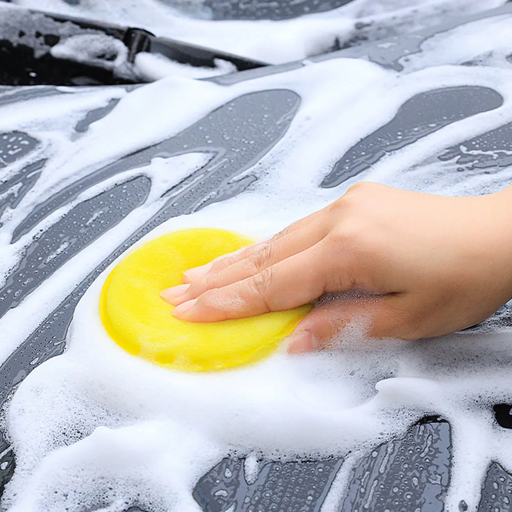 1/2/5Pcs 자동차 폼 스폰지 왁스 애플리케이터 청소 자세히 패드 자동차 왁싱 연마 패드 10cm 세차 관리 청소 키트