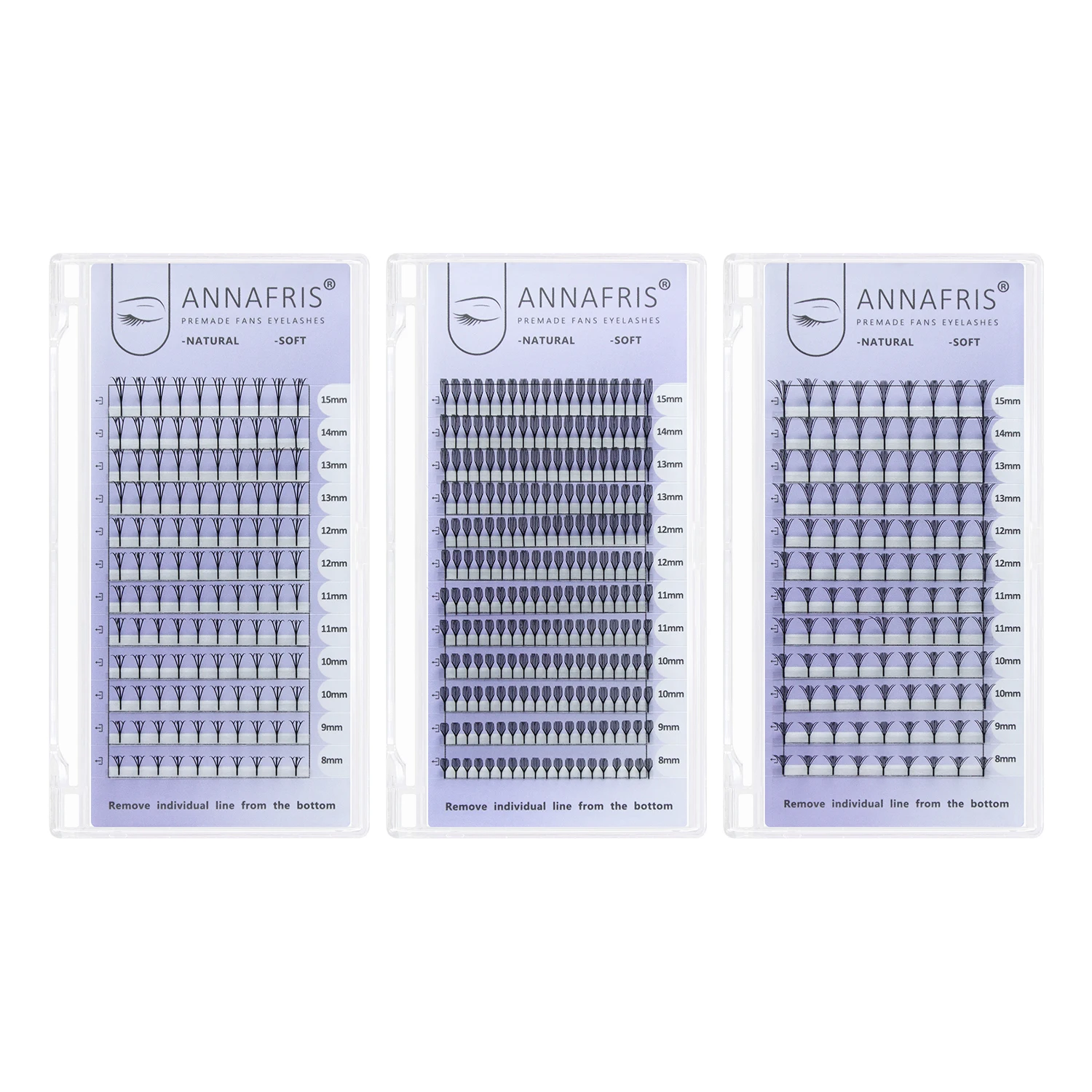 ANNAFRIS Comic Spire 속눈썹 연장 Premade Fans 천연 캐시미어 만화 가짜 속눈썹 자연 부드러운 깃털 모양 Pteris Lash