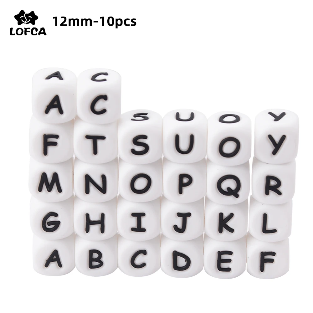 LOFCA 10pcs 12MM 실리콘 문자 비즈 DIY 쥬얼리 액세서리 팔찌를 만들기위한 영어 알파벳 비즈 BPA 무료 식품 등급 title=LOFCA 10pcs 12MM 실리콘 문자 비즈 DIY 쥬얼리 액세서리 팔찌를 만들기위한 영어 알파벳 비즈 BPA 무료 식품 등급 