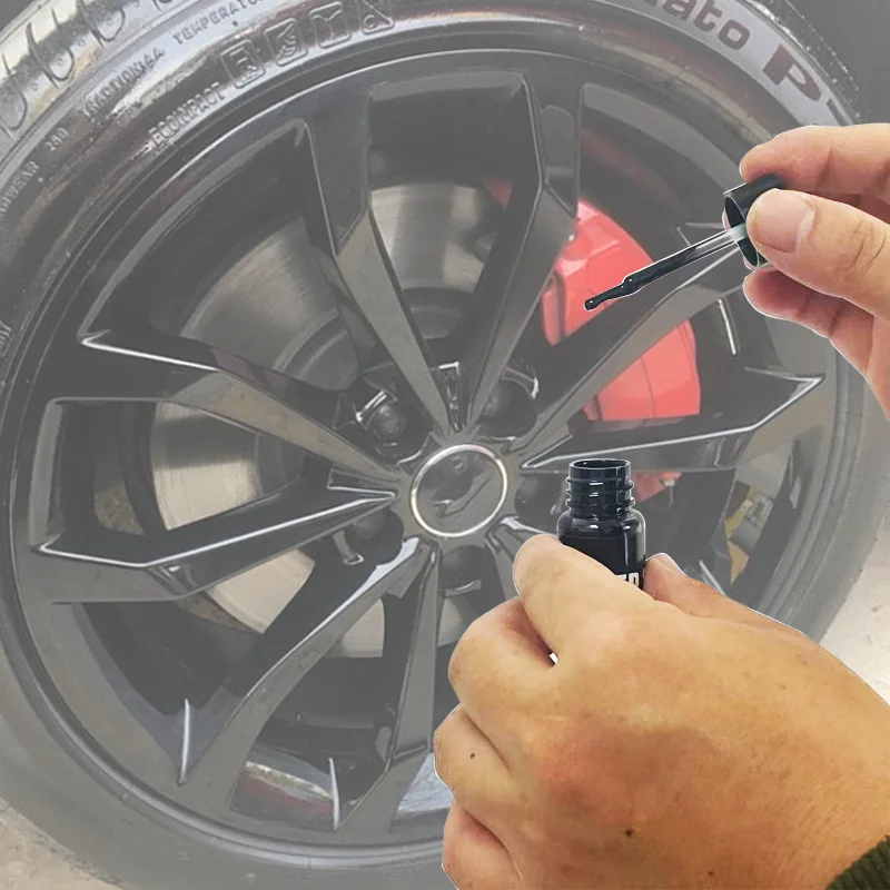 휠 터치업 키트 페인트 수리 키트 광택 블랙 매트 블랙 실버 그레이 자동차 페인트 관리 액세서리