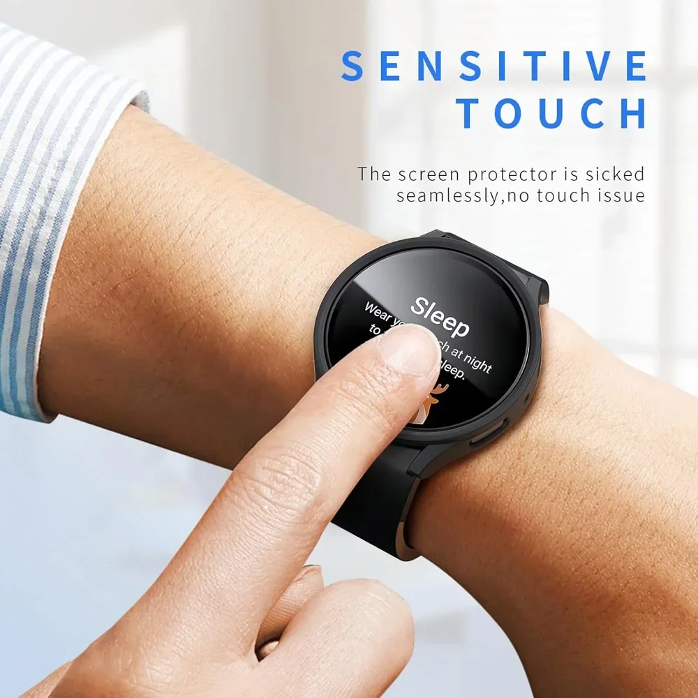 삼성 갤럭시 워치용 유리 및 케이스, 방수 PC, 갤럭시 워치 FE 커버 및 스크린 보호대, 갤럭시 워치 7, 갤럭시 워치 6, 5, 4, 40mm, 44mm